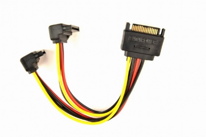 Cablu de alimentare SATA la 2 x SATA unghi, Gembird CC-SATAM2F-02
